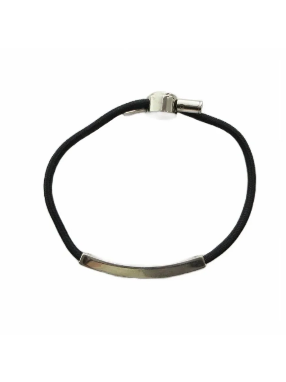 Louis Vuitton Bracelet LV Space Bangle Logo Silver Color Black
